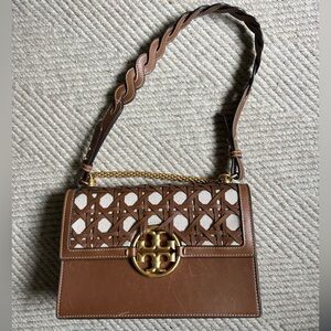 Tory Burch Miller Basketweave Shoulder Bag